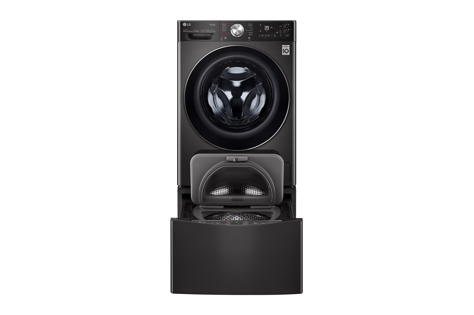 LG 洗13+2公斤 TWINWash 雙能洗｜尊爵黑｜蒸洗脫烘, TW13APT