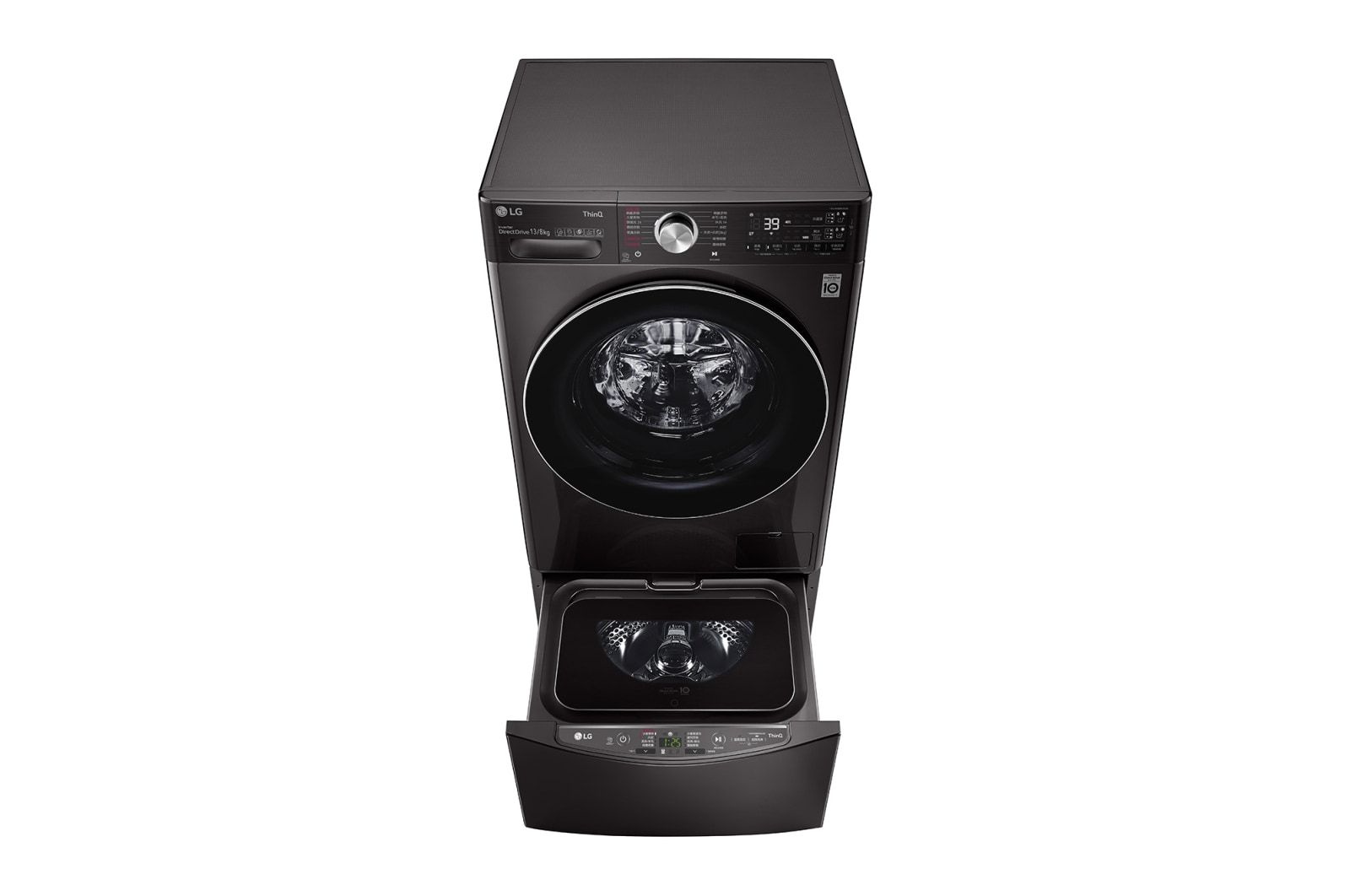 LG 洗13+2公斤 TWINWash 雙能洗｜尊爵黑｜蒸洗脫烘, TW13APT