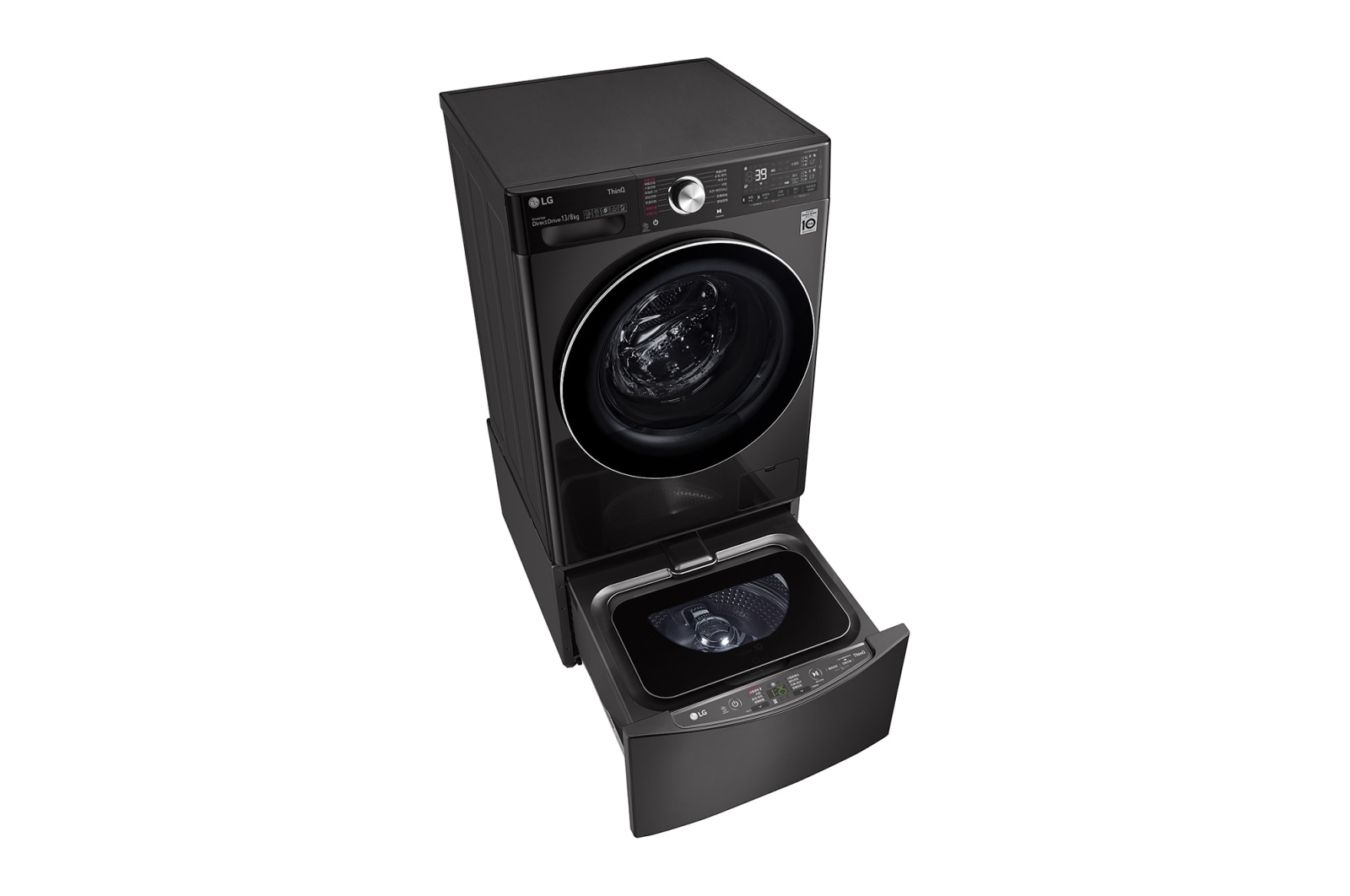 LG 洗13+2公斤 TWINWash 雙能洗｜尊爵黑｜蒸洗脫烘, TW13APT