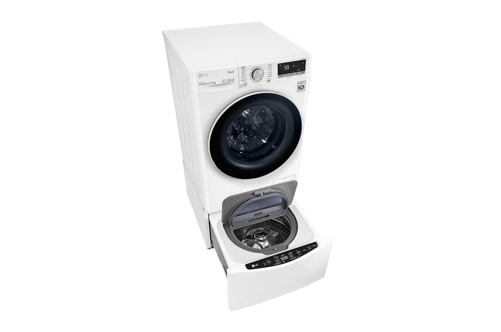 LG 洗13+2公斤 TWINWash 雙能洗｜冰瓷白｜蒸洗脫烘, TW13CPT