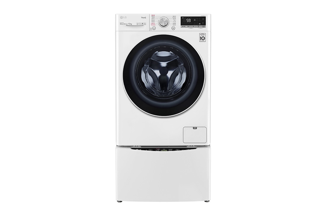 LG 洗13+2公斤 TWINWash 雙能洗｜冰瓷白｜蒸洗脫烘, TW13CPT