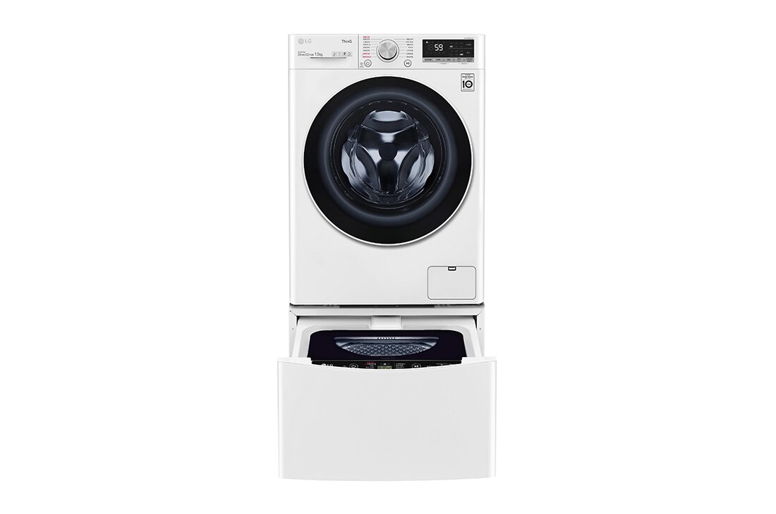 LG 洗13+2公斤 TWINWash 雙能洗｜冰瓷白｜蒸洗脫烘, TW13CPT