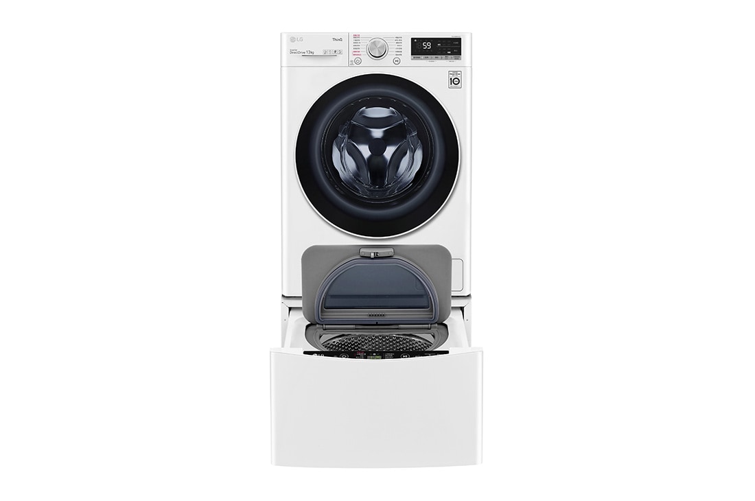 LG 洗13+2公斤 TWINWash 雙能洗｜冰瓷白｜蒸洗脫烘, TW13CPT