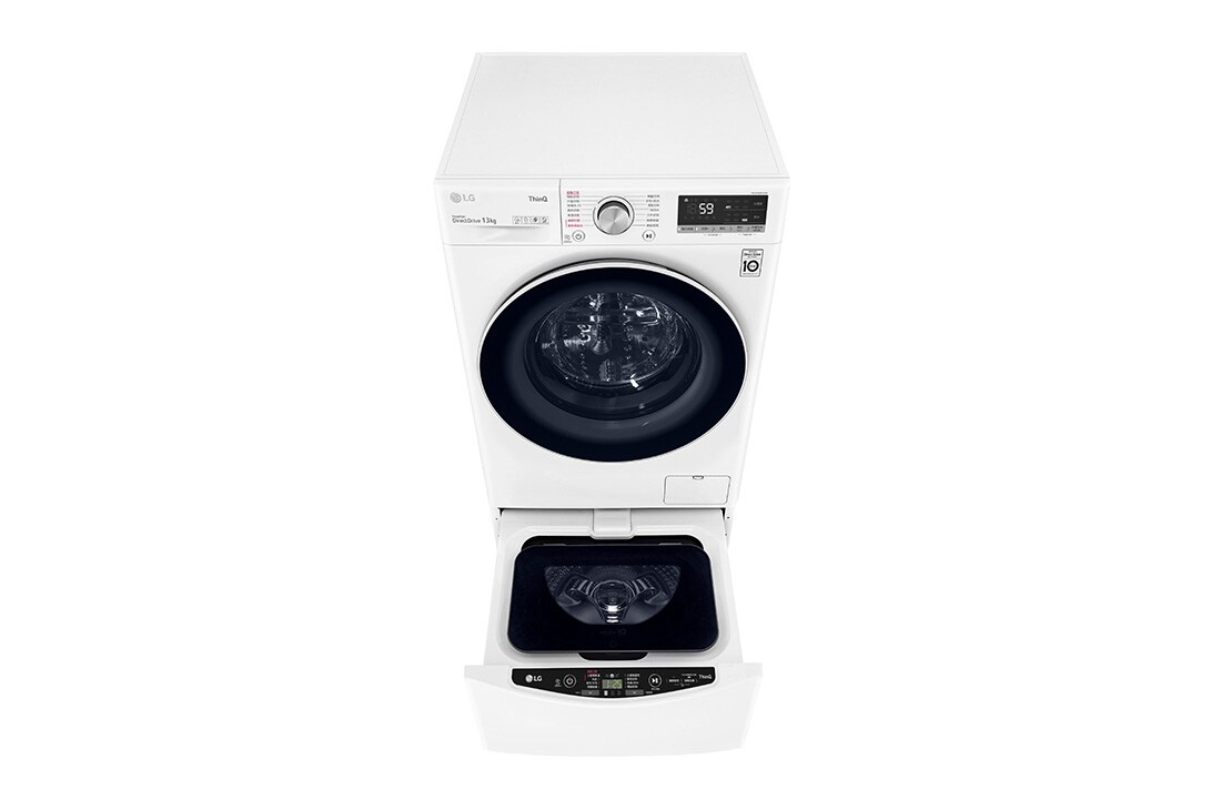 LG 洗13+2公斤 TWINWash 雙能洗｜冰瓷白｜蒸洗脫烘, TW13CPT