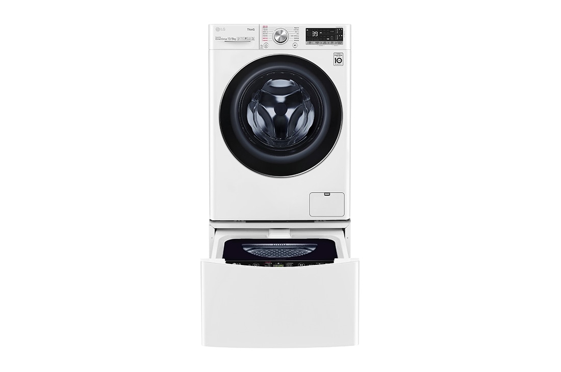 LG 洗13+2公斤 TWINWash 雙能洗｜冰瓷白｜蒸洗脫烘, TW13DPT