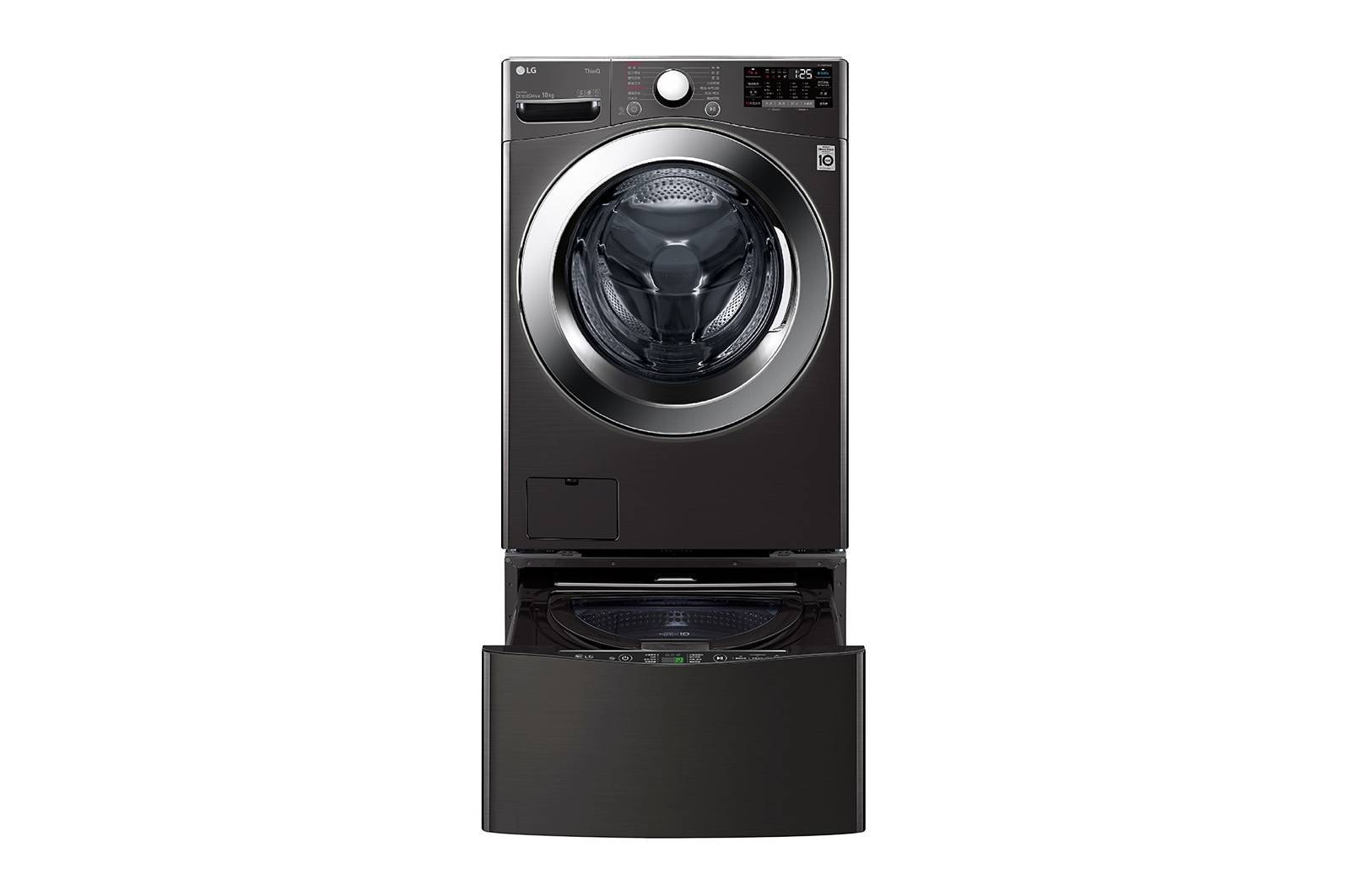 LG 洗18+2公斤 TWINWash 雙能洗｜尊爵黑｜蒸洗脫, TW18ZPT