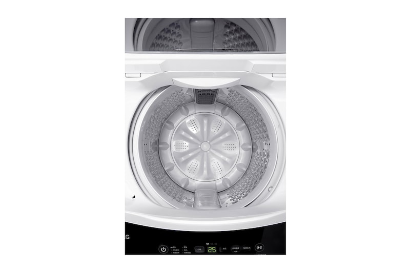 洗衣機打開的頂視圖