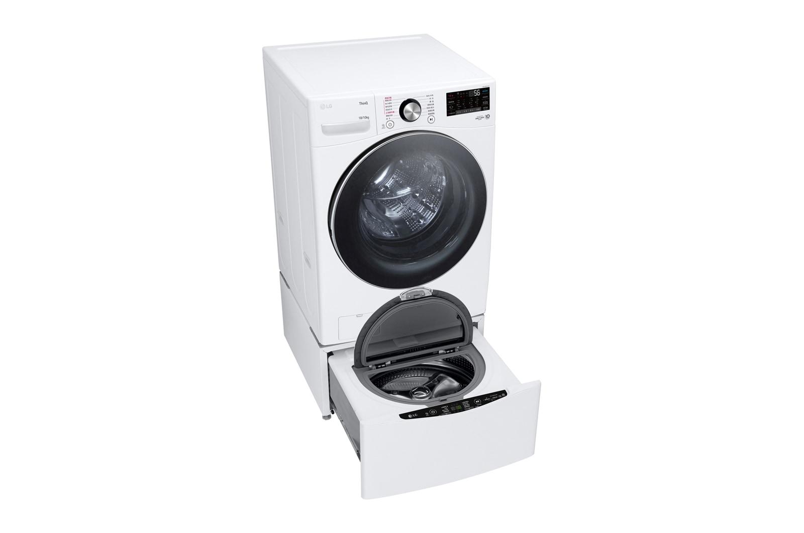 LG 洗18+2.5公斤 TWINWash 雙能洗｜冰瓷白｜蒸洗脫烘, TW18DWPT