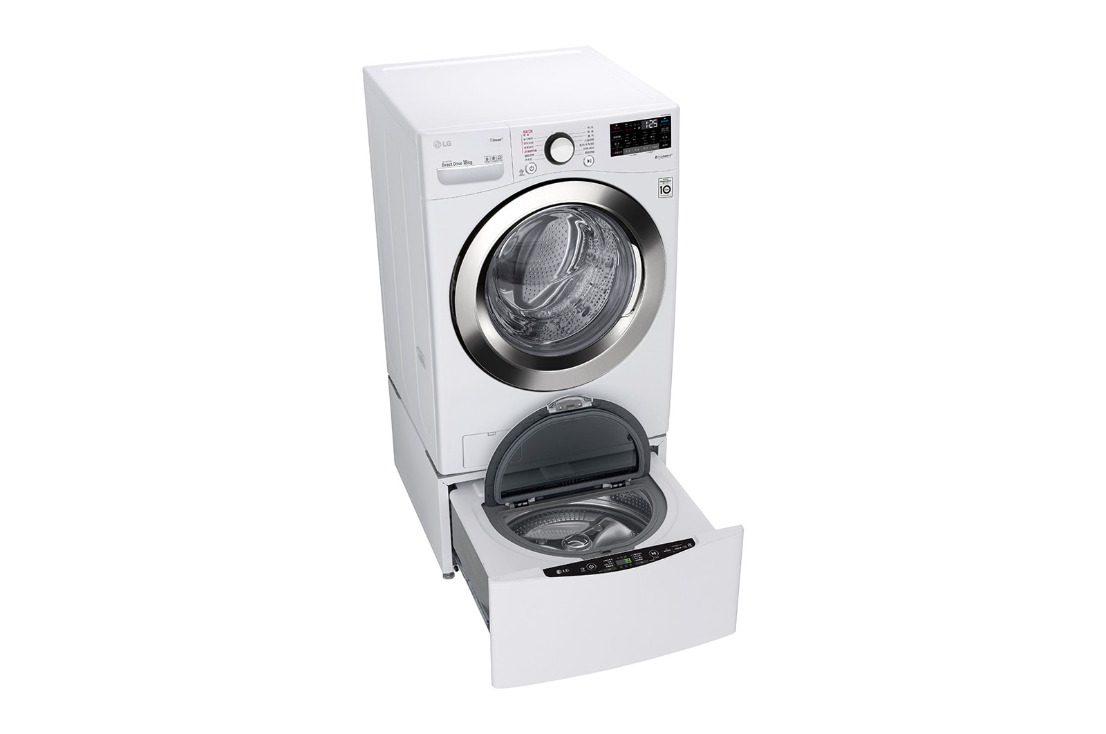 LG TWINWash™ 雙能洗 (蒸洗脫)｜18公斤+2.5公斤洗衣容量, TW18WPT.250HW
