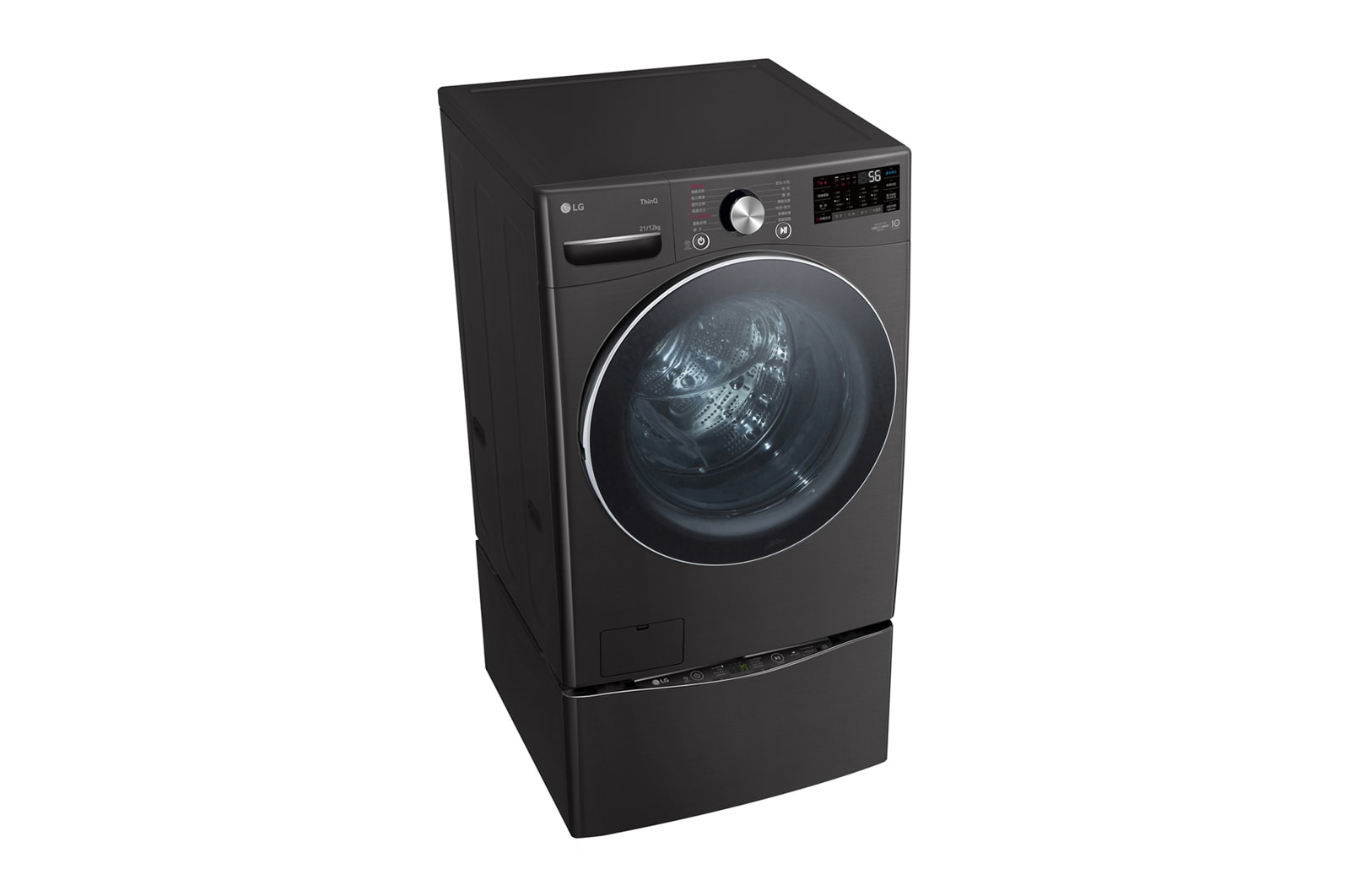 LG 洗21+2.5公斤 TWINWash 雙能洗｜尊爵黑｜蒸洗脫烘, TW21DPT