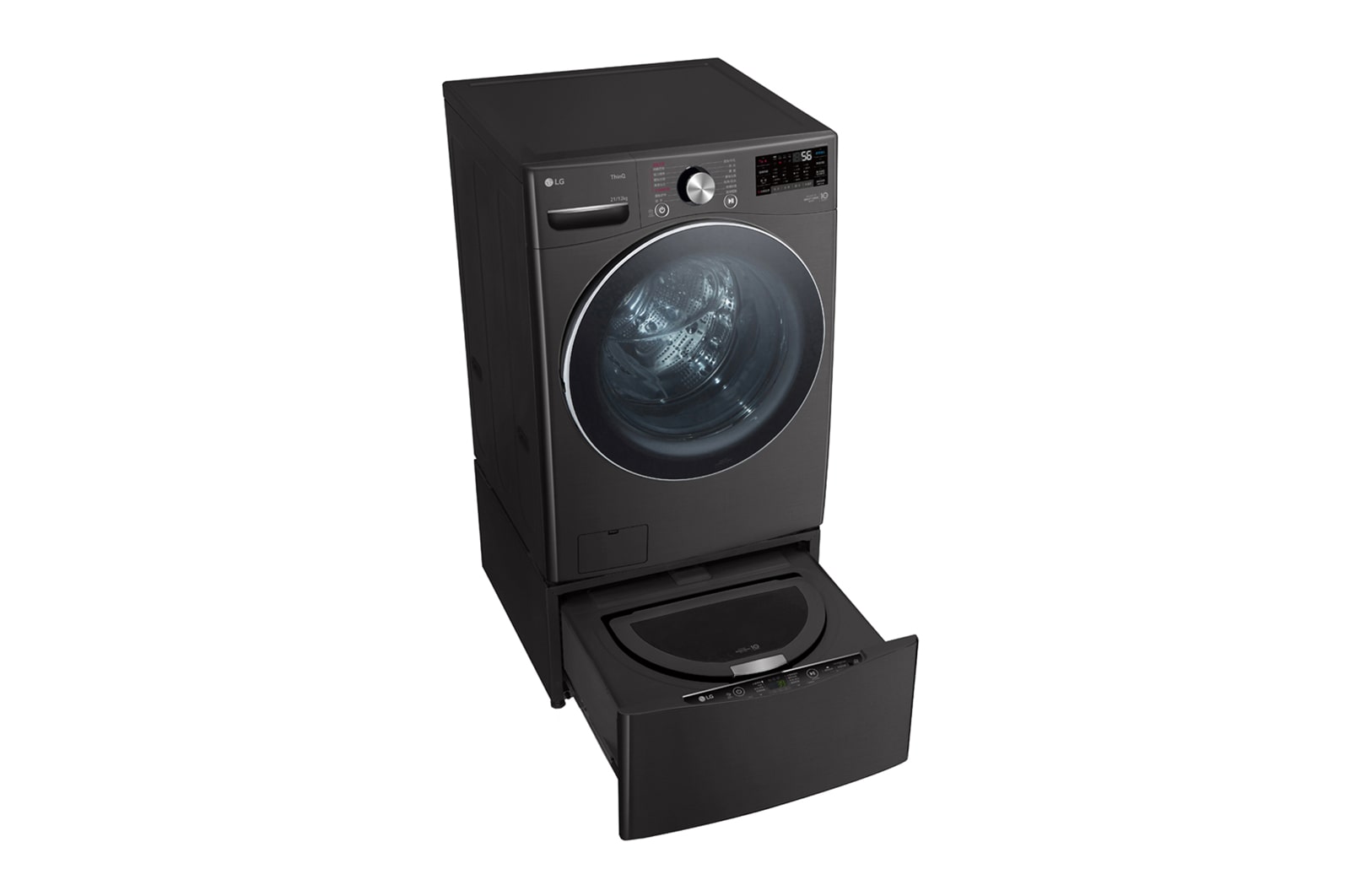 LG 洗21+2.5公斤 TWINWash 雙能洗｜尊爵黑｜蒸洗脫烘, TW21DPT