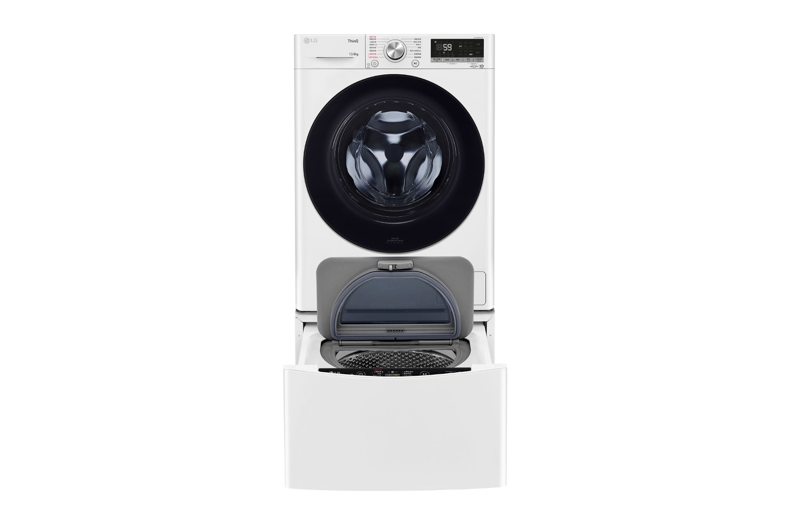 LG 洗13+2公斤 TWINWash 雙能洗｜冰瓷白｜蒸洗脫烘, WDS13VEW.201AHW