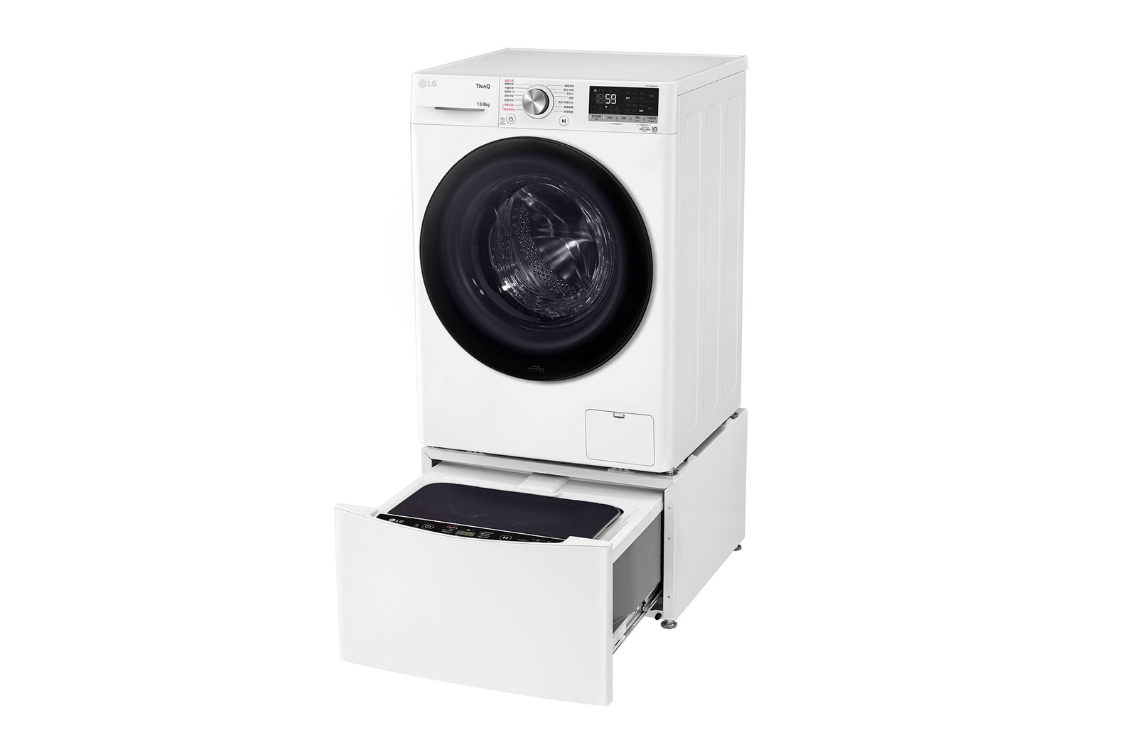 LG 洗13+2公斤 TWINWash 雙能洗｜冰瓷白｜蒸洗脫烘, WDS13VEW.201AHW