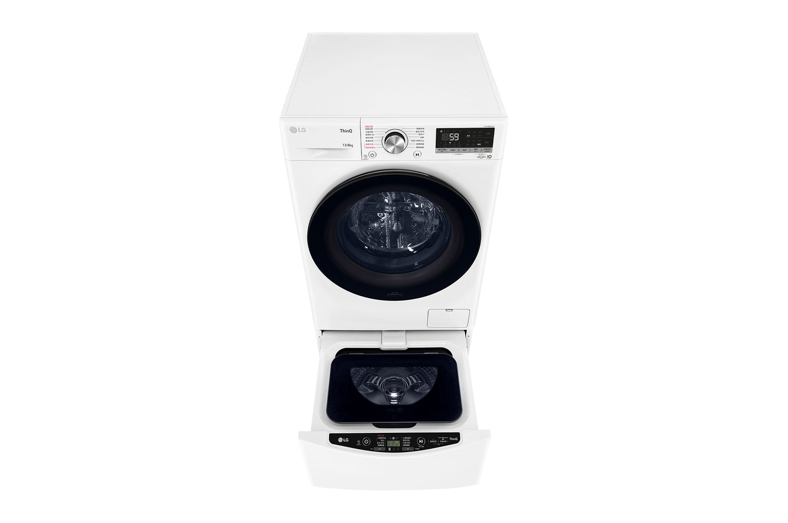 LG 洗13+2公斤 TWINWash 雙能洗｜冰瓷白｜蒸洗脫烘, WDS13VEW.201AHW