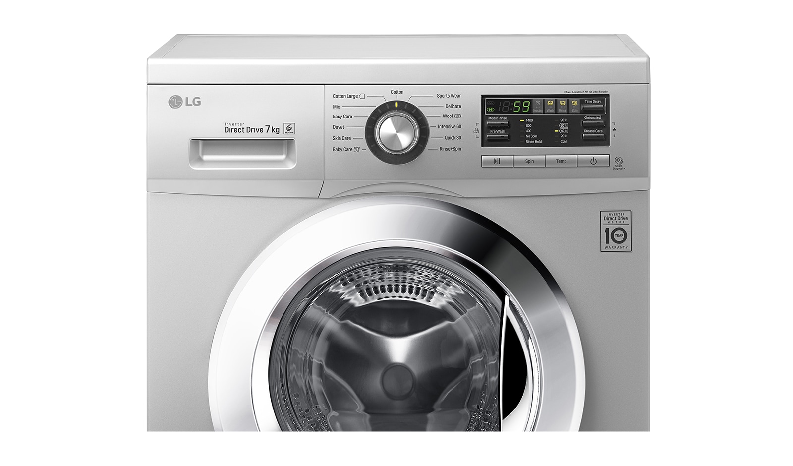 LG DD直驅變頻滾筒洗衣機 精緻銀 / 7公斤洗衣容量, WD-70MGS