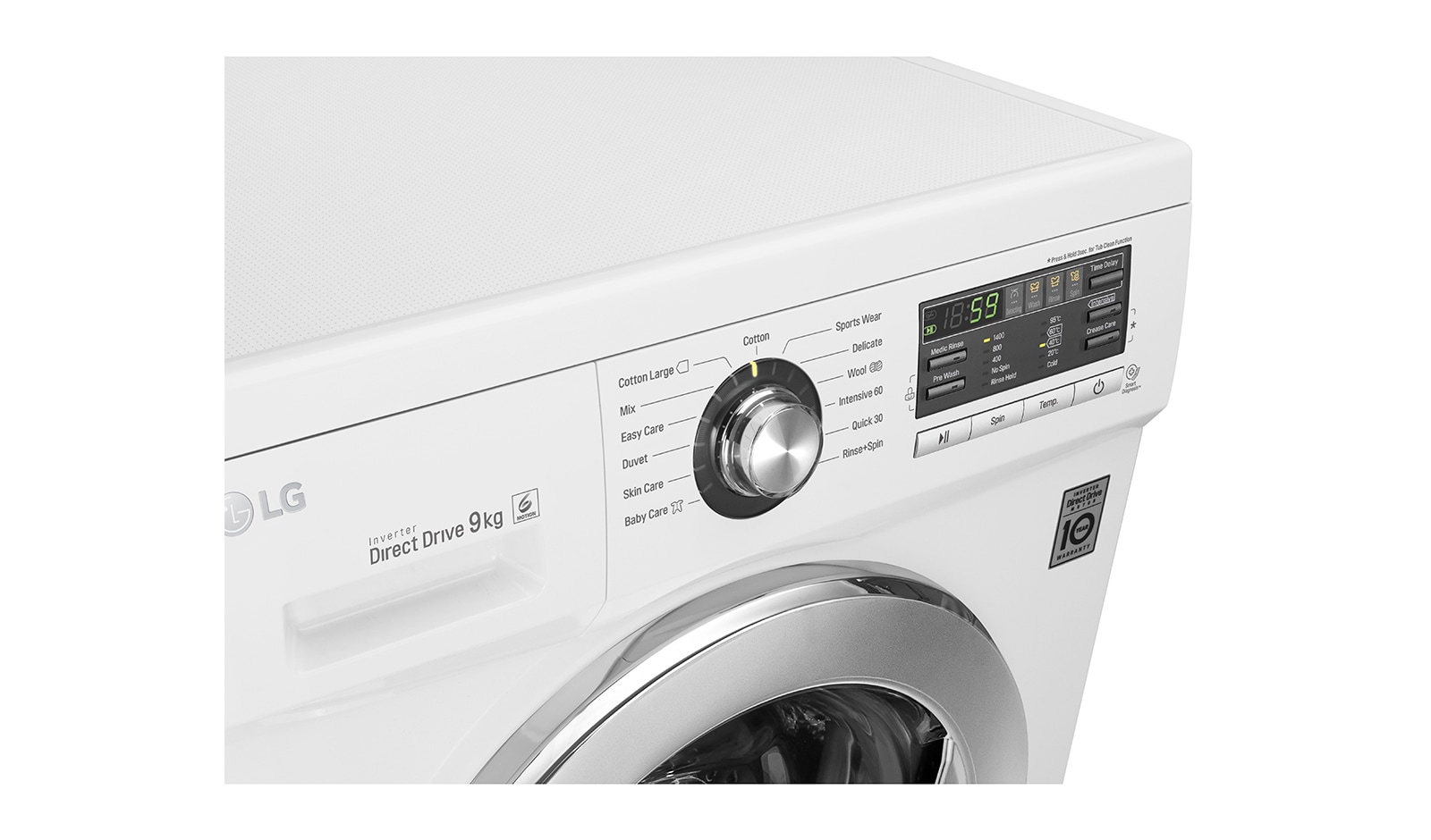 LG DD直驅變頻滾筒洗衣機 白 / 9公斤洗衣容量, WD-90MGA