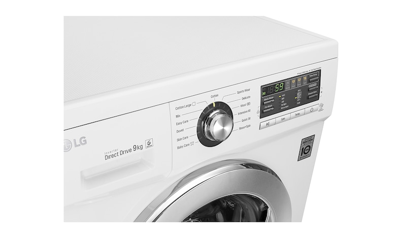 LG DD直驅變頻滾筒洗衣機 白 / 9公斤洗衣容量, WD-90MGA