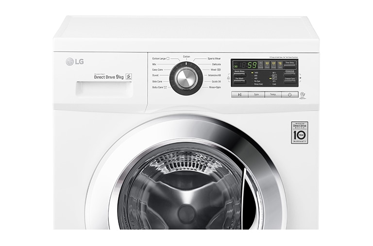 LG DD直驅變頻滾筒洗衣機 白 / 9公斤洗衣容量, WD-90MGA