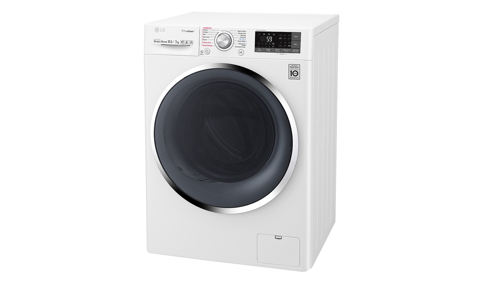LG WiFi滾筒洗衣機(蒸洗脫烘) 冰磁白 / 10.5公斤, WD-S105DW