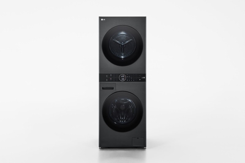 洗13公斤+乾10公斤 WashTower™ AI 智控洗乾衣機｜熱泵除濕｜尊爵黑, WD-S1310B 正視圖