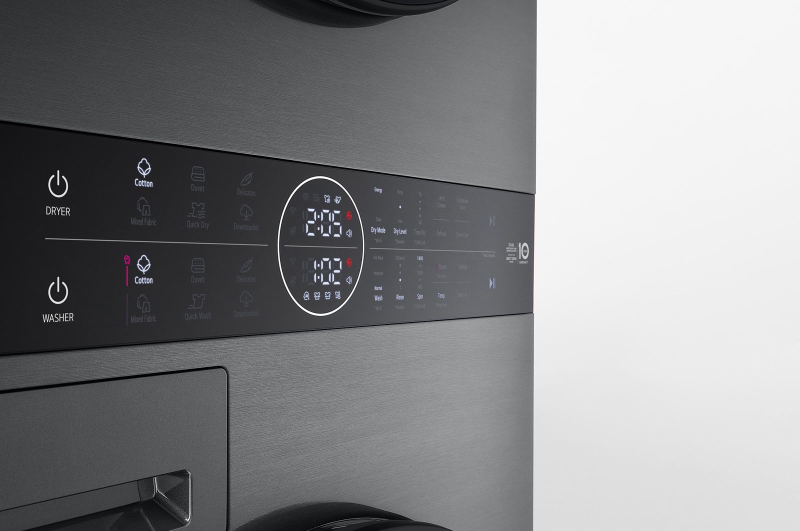 LG 洗13公斤+乾10公斤 WashTower AI 智控洗乾衣機｜極光黑, WD-S1310B