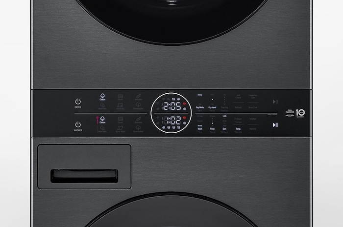 LG 洗13公斤+乾10公斤 WashTower™ AI 智控洗乾衣機｜熱泵除濕｜尊爵黑, WD-S1310B