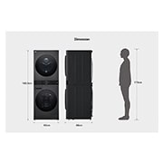LG 洗13公斤+乾10公斤 WashTower AI 智控洗乾衣機｜極光黑, WD-S1310B