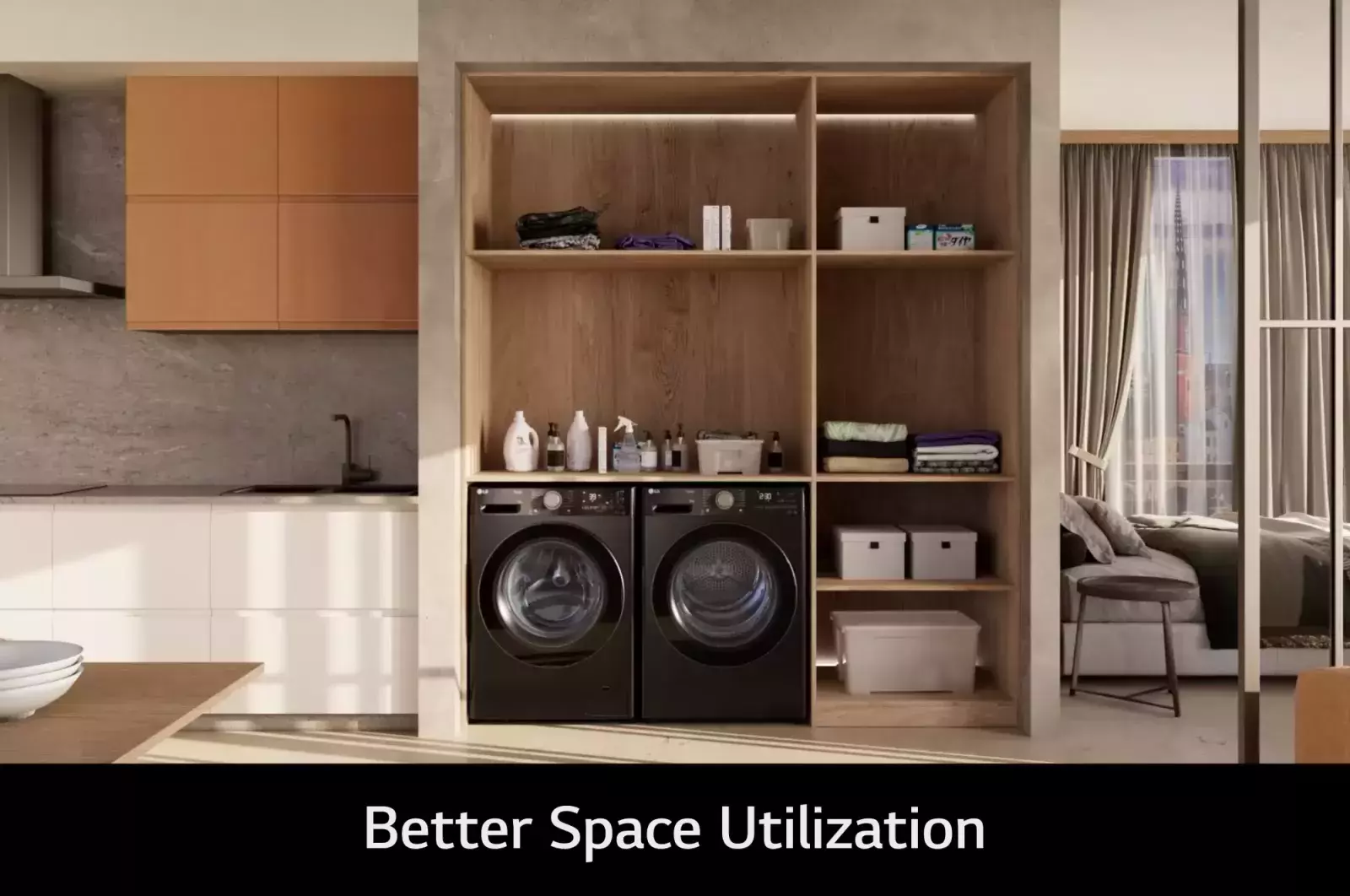 LG 洗13公斤+乾10公斤 Objet Collection WashTower™ AI 智控洗乾衣機｜自然綠+雪霧白, WD-S1310GB