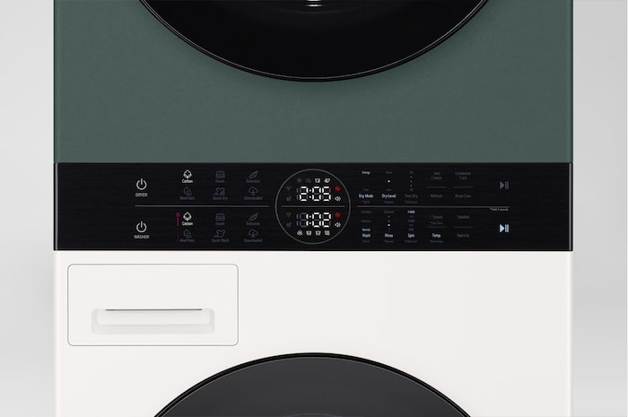 LG 洗13公斤+乾10公斤 Objet Collection WashTower™ AI 智控洗乾衣機｜熱泵除濕｜石墨綠+雪霧白, WD-S1310GB