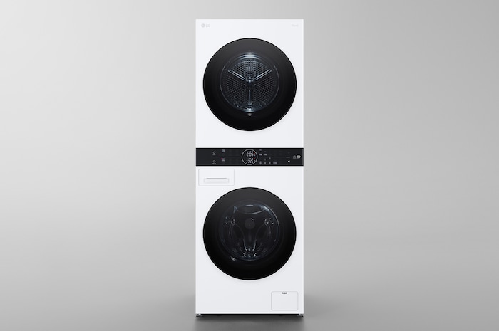 洗13公斤+乾10公斤 WashTower™ AI 智控洗乾衣機｜熱泵除濕｜冰瓷白, WD-S1310W 正視圖