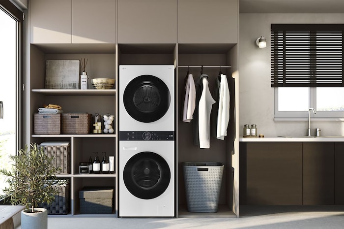 LG 洗13公斤+乾10公斤 WashTower™ AI 智控洗乾衣機｜熱泵除濕｜冰瓷白, WD-S1310W