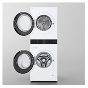 LG 洗13公斤+乾10公斤 WashTower™ AI 智控洗乾衣機｜熱泵除濕｜冰瓷白, WD-S1310W