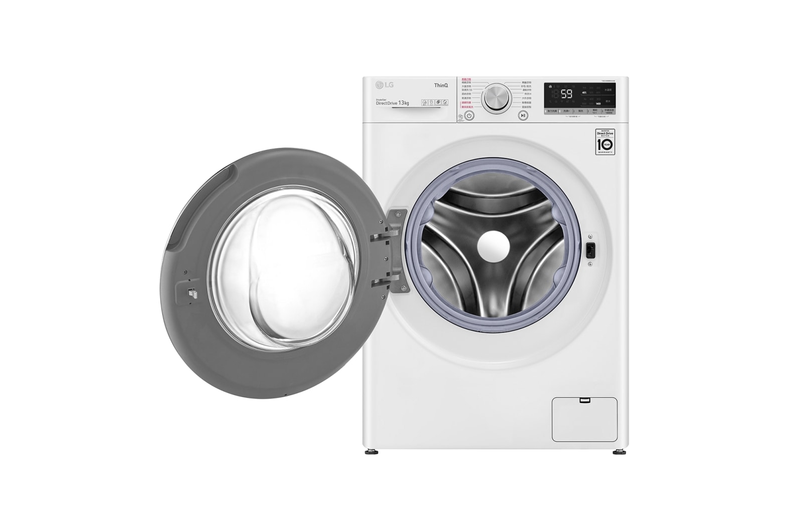 LG 13公斤滾筒洗衣機｜冰瓷白｜蒸洗脫 (特定通路販售), WD-S13VCW