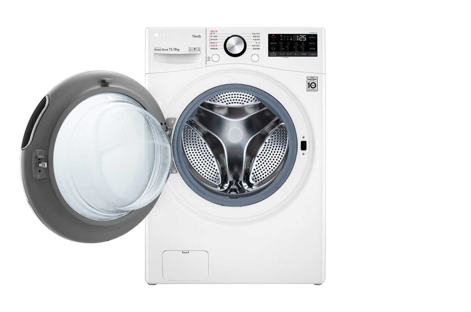LG 15公斤滾筒洗衣機｜冰瓷白｜蒸洗脫烘 (洗15+烘8公斤), WD-S15TBD
