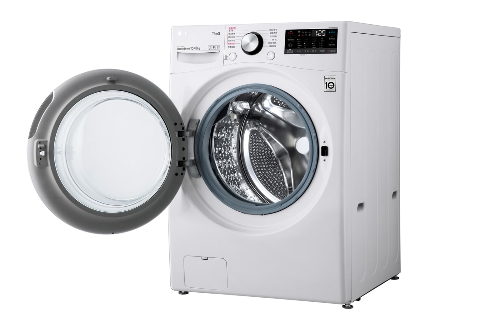 LG 15公斤滾筒洗衣機｜冰瓷白｜蒸洗脫烘 (洗15+烘8公斤), WD-S15TBD