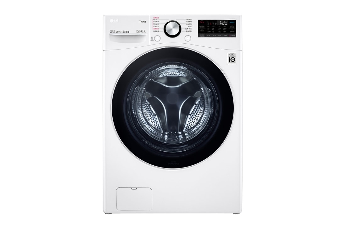 LG 15公斤滾筒洗衣機｜冰瓷白｜蒸洗脫烘 (洗15+烘8公斤), WD-S15TBD