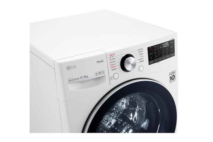 LG 15公斤滾筒洗衣機|冰瓷白|蒸洗脫烘 (洗15+烘8公斤), WD-S15TBD