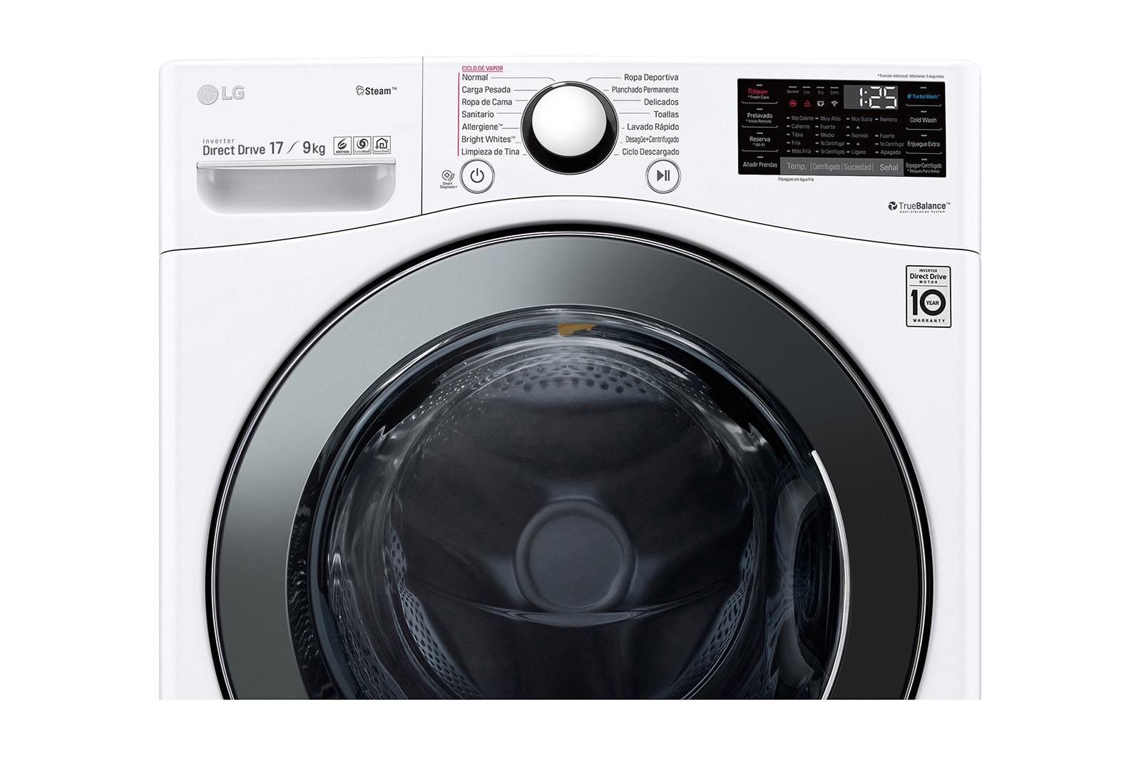LG 蒸氣滾筒洗衣機 (蒸洗脫烘)｜洗衣17公斤+烘衣9公斤, WD-S17VBD