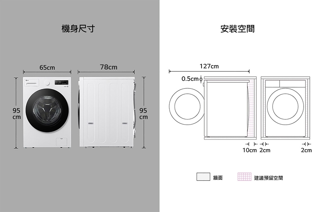 LG 18公斤滾筒洗衣機｜雲霧白｜AI DD™ 蒸洗脫, WD-S18NW