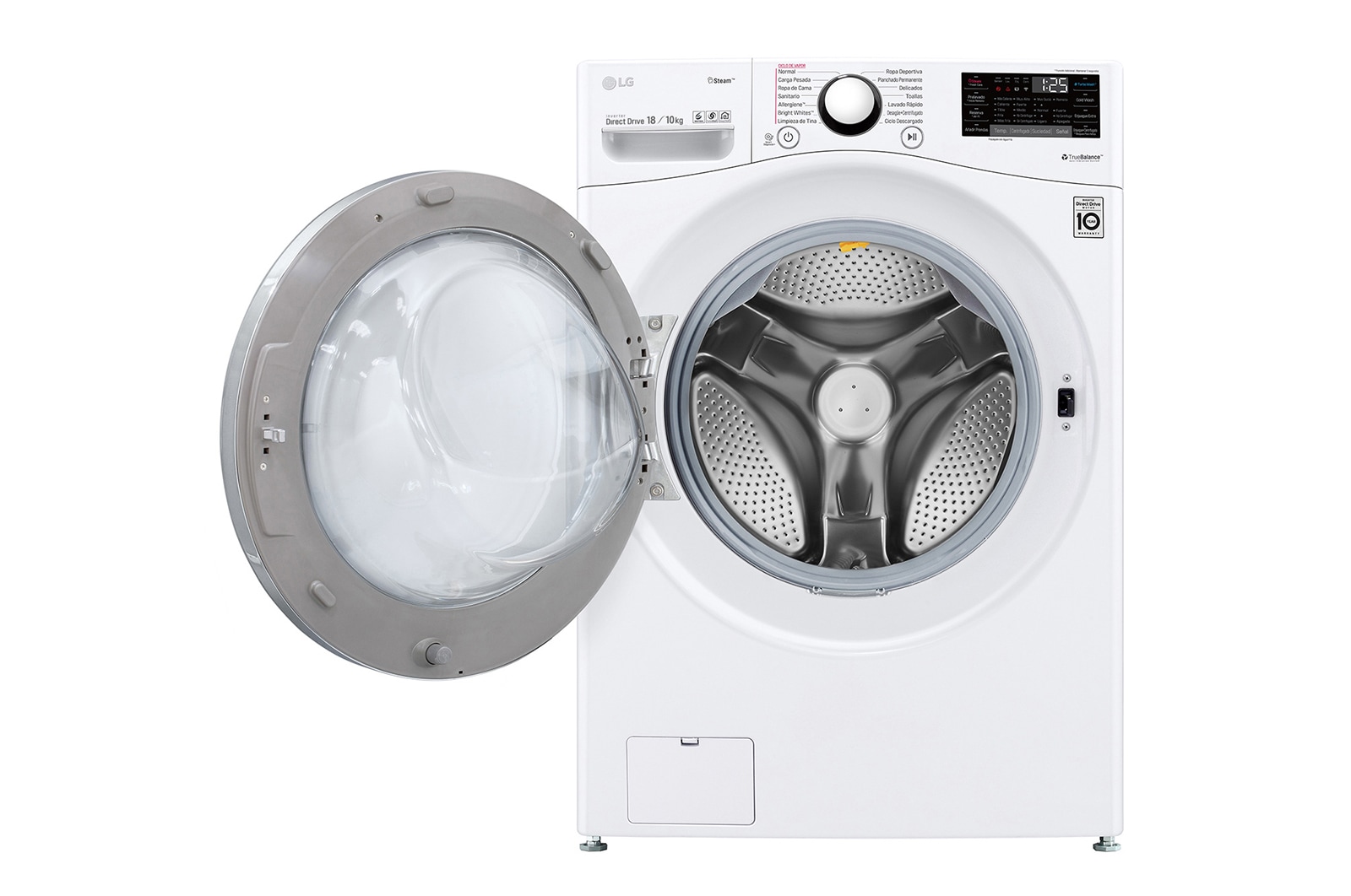LG 蒸氣滾筒洗衣機 (蒸洗脫烘)｜洗衣18公斤+烘衣10公斤 (冰磁白), WD-S18VBD