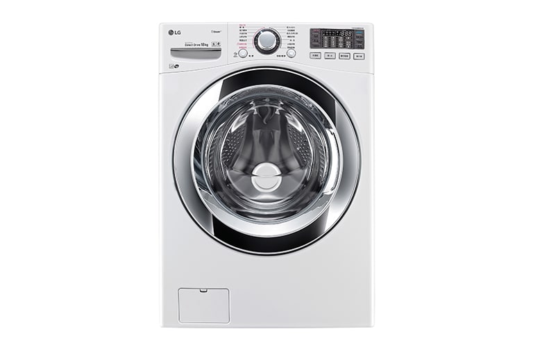 WiFi滾筒洗衣機(蒸洗脫) 典雅白 / 18公斤 WD-S18VBW 正視圖