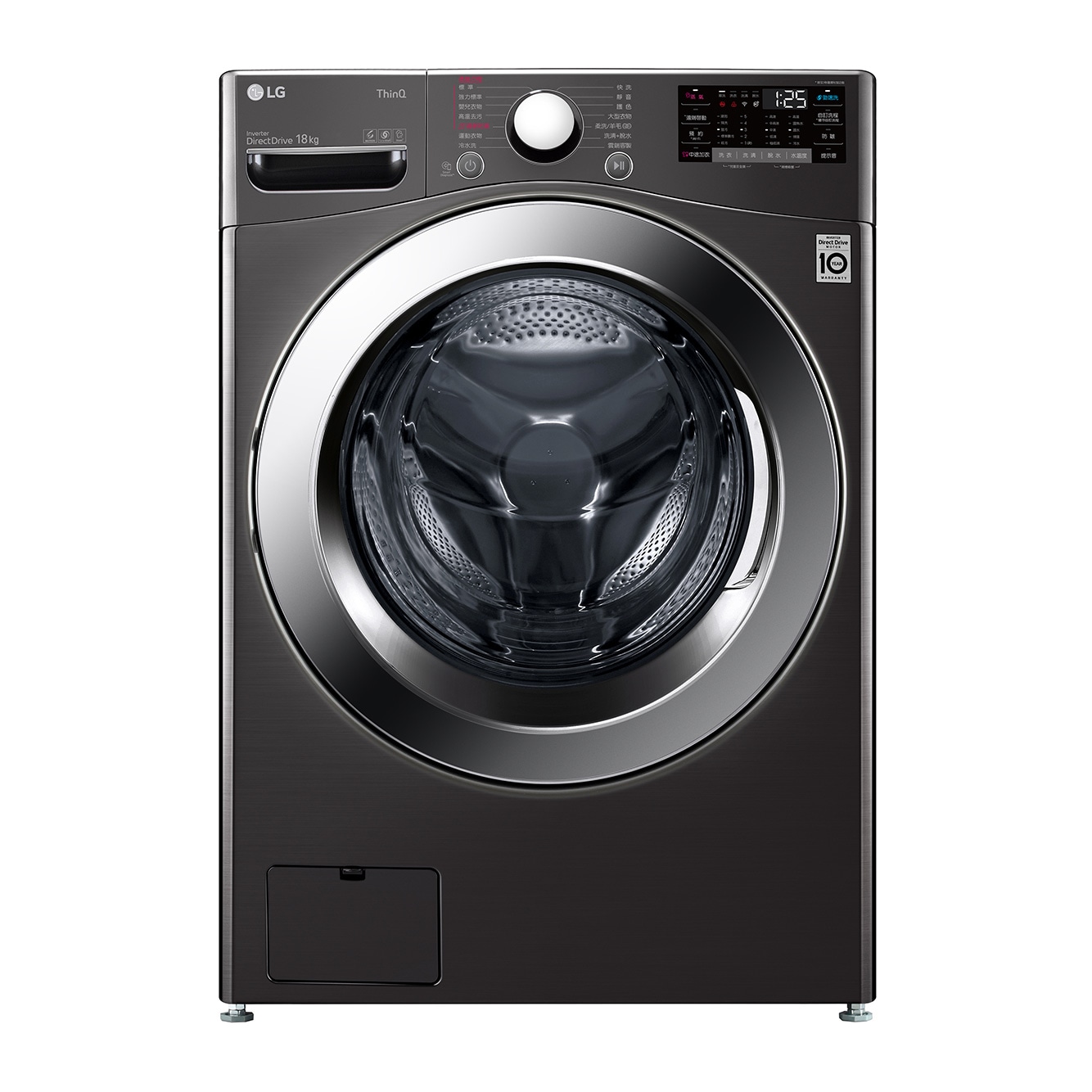 18公斤滾筒洗衣機&#xff5c;尊爵黑&#xff5c;蒸洗脫 WD-S18VZB 正視圖