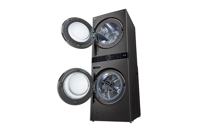 LG 洗19公斤+乾16公斤 WashTower™ AI 智控洗乾衣機｜熱泵除濕｜尊爵黑, WD-S1916B