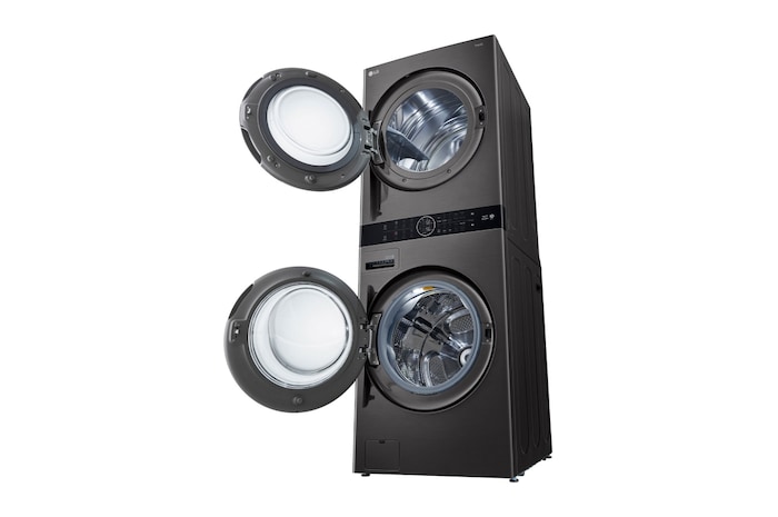 LG 洗19公斤+乾16公斤 WashTower™ AI 智控洗乾衣機|熱泵除濕|尊爵黑, WD-S1916B