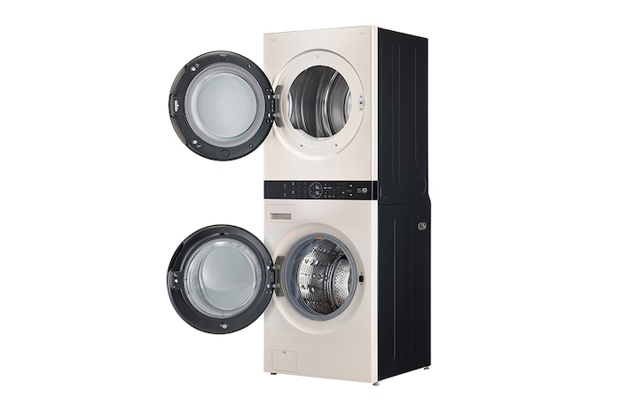 LG 洗19公斤+乾16公斤 WashTower™ AI 智控洗乾衣機｜熱泵除濕｜雪霧白, WD-S1916BE