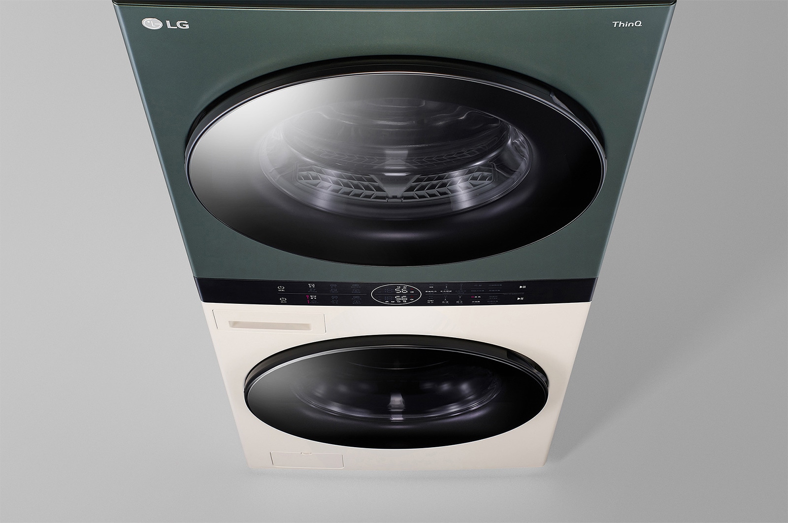LG 洗19公斤+乾16公斤 Objet Collection WashTower™ AI 智控洗乾衣機｜自然綠+雪霧白, WD-S1916JGB