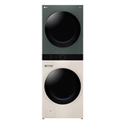 洗19公斤&#43;乾16公斤 Objet Collection WashTower™ AI 智控洗乾衣機&#xff5c;自然綠&#43;雪霧白 WD-S1916JGB 正視圖