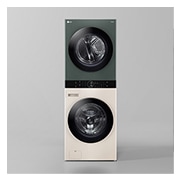 LG 洗19公斤+乾16公斤 Objet Collection WashTower™ AI 智控洗乾衣機｜自然綠+雪霧白, WD-S1916JGB