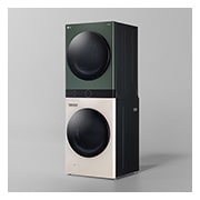 LG 洗19公斤+乾16公斤 Objet Collection WashTower™ AI 智控洗乾衣機｜自然綠+雪霧白, WD-S1916JGB