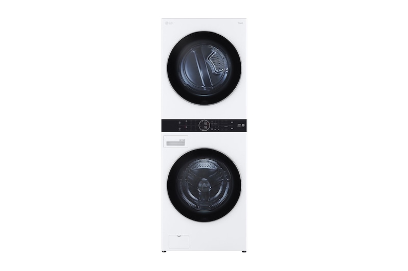 洗19公斤+乾16公斤 WashTower™ AI 智控洗乾衣機｜熱泵除濕｜冰瓷白, WD-S1916W 正視圖
